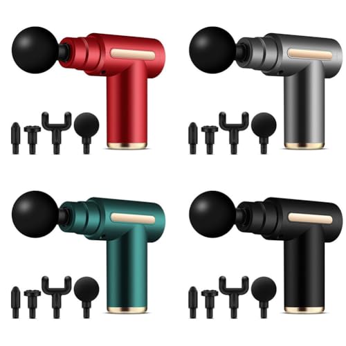 Portable Massage Gun for Pain Relief, Unisex Deep Tissue Massage Gun, Muscle Relaxing Body Massage Machine for Home, Handheld 6 Speed with 4 Heads