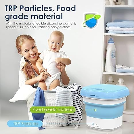 Mini Washing Machine Portable, 9L High Capacity Foldable Washer and Spin Dryer, Deep Cleaning for Underwear, Baby Clothes, Camping, Travel | Lightweight and Easy to Carry