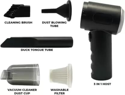 3IN1 Portable Car Vacuum Cleaner with Blower | USB Rechargeable Wireless Handheld Mini Vacuum Cleaner for Traveling, Camping, Reusable (Vacuum with Blower)