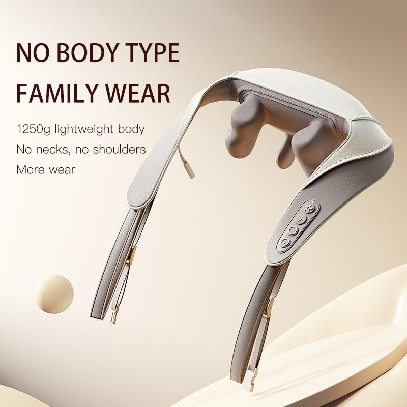 Neck and Shoulder Massager Machine for Pain Relief with Heating, Different Massage Modes, Variable Speed | Electric Wearable 5D Cervical Neck Body Massager for Deep Tissue Massage in Neck, Back, Shoulders, Waist and Legs