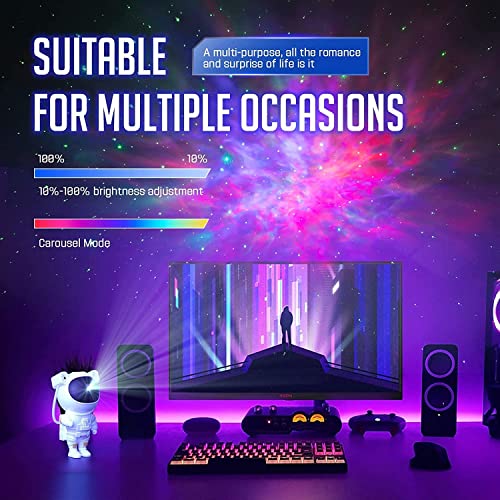 Astronaut Galaxy Projector with Remote Control - 360° Adjustable Timer Kids Astronaut Projector for Gifts, Baby, Adults, Bedroom, Gaming Room, Home and Party (Corded Electric)