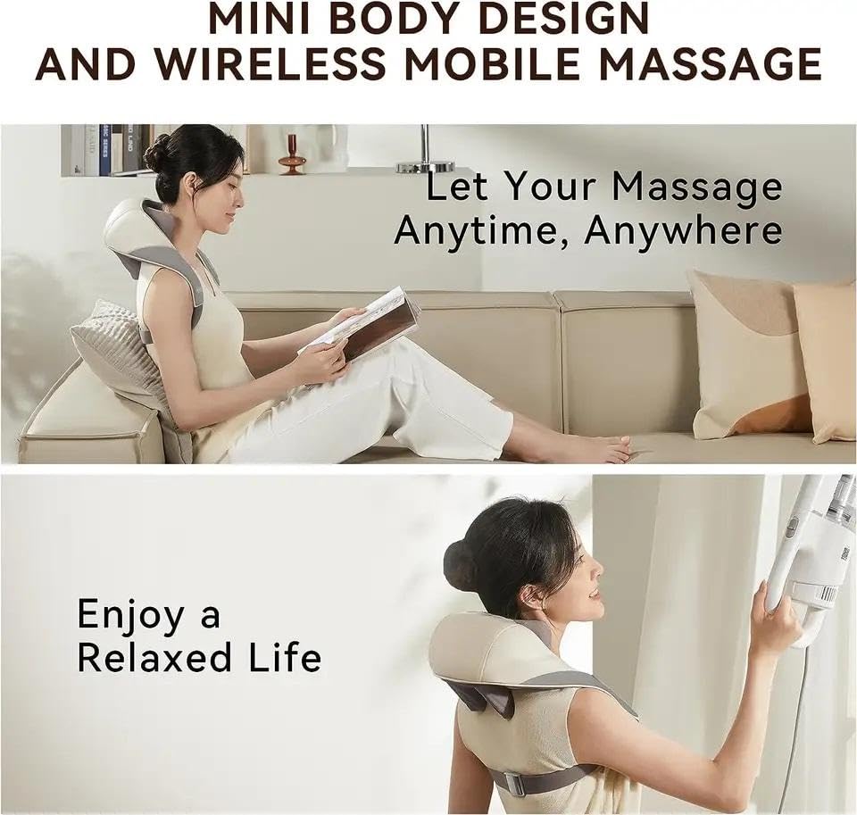 Neck and Shoulder Massager Machine for Pain Relief with Heating, Different Massage Modes, Variable Speed | Electric Wearable 5D Cervical Neck Body Massager for Deep Tissue Massage in Neck, Back, Shoulders, Waist and Legs