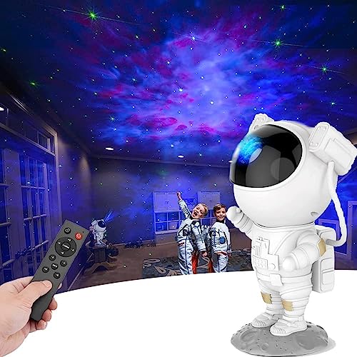 Astronaut Galaxy Projector with Remote Control - 360° Adjustable Timer Kids Astronaut Projector for Gifts, Baby, Adults, Bedroom, Gaming Room, Home and Party (Corded Electric)