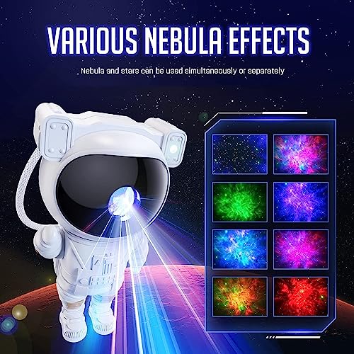 Astronaut Galaxy Projector with Remote Control - 360° Adjustable Timer Kids Astronaut Projector for Gifts, Baby, Adults, Bedroom, Gaming Room, Home and Party (Corded Electric)