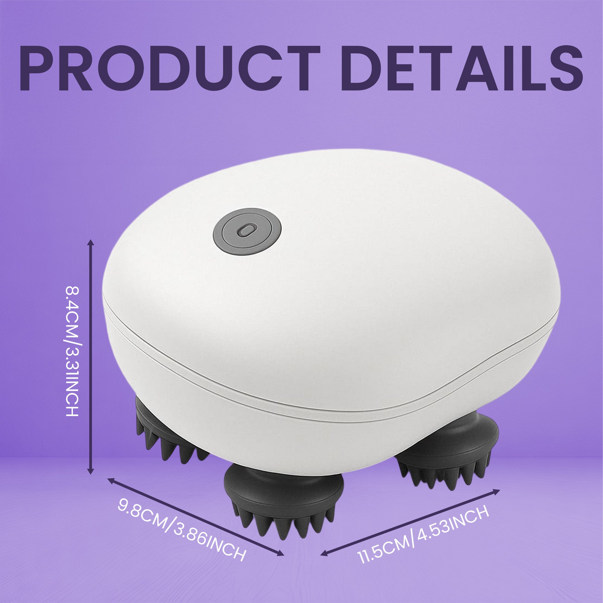 Scalp Massager with Advance Red Light Therapy | Portable Head Kneading Hair Scalp Massager with Advance Red Light Therapy & 3 Speed Mode for Boosting Hair Growth, Hair Fall Control, Scalp Therapy