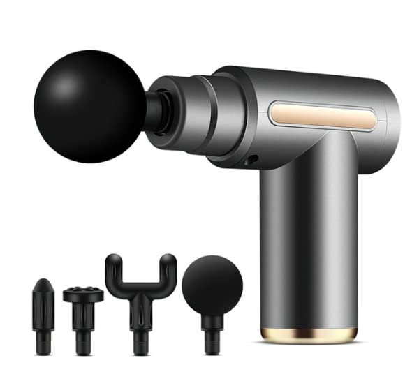 Portable Massage Gun for Pain Relief, Unisex Deep Tissue Massage Gun, Muscle Relaxing Body Massage Machine for Home, Handheld 6 Speed with 4 Heads